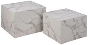 Бели масички за кафе в комплект от 2 бр. от декор от мрамор 58x58 cm Dice – Actona