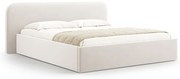 Двойно тапицирано легло с място за съхранение с включена подматрачна рамка в цвят слонова кост 140x200 cm Elizabeth – Micadoni