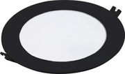 RABALUX Shaun2, indoor round recessed lamp, black plastic lamp with white plastic shade, 12W, with shade: 810lm, without shade: