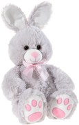 Heunec - Плюшено зайче с розова панделка, 50 см., сиво