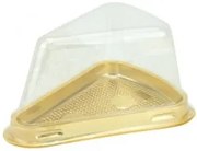 Horecano - Пластмасова кутия за парче торта за еднократна употреба златна 14x10,5xh7см (HC-981886) (232193)