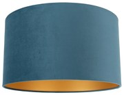 Кадифен абажур син 35/35/20 със златен интериор