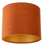 Текстилен абажур оранжев със златист интериор 18/18/14