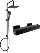 Mexen Tord външен душ комплект със слушалка и термостатен душ смесител Cube, черен - 77200200-70