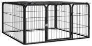 171795 vidaXL Заграждение за куче 4 панела черно 100x50 см прахово боядисано