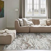 Килим Platinum бежов мрамор с медни жилки