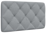 4019198 vidaXL Мека табла за легло, светлосива, 90 см, плат