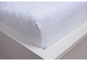 Бял разтеглив чаршаф от микроплюш 90x200 cm - Jerry Fabrics