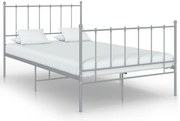 324954 vidaXL Рамка за легло, сива, метал, 120x200 cм
