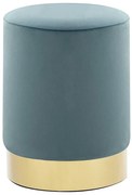 249840 vidaXL Табуретка, светлосиньо и златисто, кадифе 28 x 36 cm