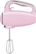 Ръчен миксер SMEG 50's Style HMF01PKEU, 250W, 9 скорости, Турбо, Скрит LED дисплей, Таймер, Аксесоари, Розов