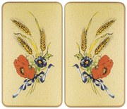 Капаци за печка в комплект от 2 броя от закалено стъкло 52x30 cm Corn-Flowers - Maximex