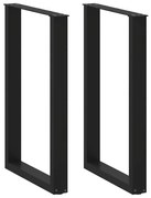 4013224 vidaXL Крака за бар маса, U-образни, 2 бр., черни, 60 x (90-91) см, стомана