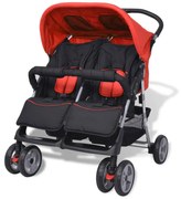 Sonata Бебешка количка за близнаци, стомана, червено и черно