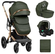 Бебешка количка 3в1 с твърд кош Irene KIKKABOO - Army Green