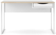 Бяла работна маса , 130 x 48 cm Function Plus - Tvilum