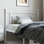 374418 vidaXL Метална табла за глава, бяла, 107 см