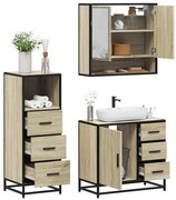 3301046 vidaXL Комплект шкафове за баня от 3 части дъб сонома инженерно дърво