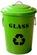 G-Метален кош с капак 24,5л. Зелен (11765-001-G)