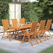 3079641 vidaXL Градински трапезен комплект от 7 части, акация масив