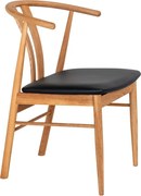 Трапезен стол от имитация на кожа в Черен и естествен цвят Artenara – House Nordic