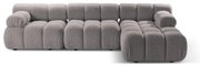Светлосив модулен ъглов диван от букле (десен ъгъл) Bellis – Micadoni Home