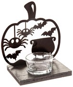 Дървен свещник с хелоуински мотив Happy Halloween – Dakls