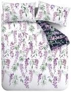 Бяло и лилаво единично спално бельо 135x200 cm Wisteria - Catherine Lansfield