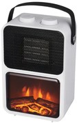 Свободностояща бяла електрическа камина с ефект на пламък - 600/1200 W
