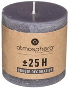 Свещ без аромат atmosphera Olia, Кръгла, 6.7x7 cm - Тъмносив