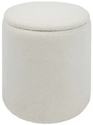 Пуф със съхранение atmosphera Kaydi, Букле, Бял