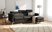 Ъглов диван Lutton-черен