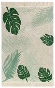 Зелен и кремав ръчно изработен памучен детски килим подходящ за пране 140x200 cm Tropical Green – Lorena Canals