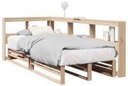 3324505 vidaXL Легло с рафтове за книги, без матрак, 100x200 см, бор масив
