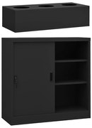 3095265 vidaXL Шкаф с плъзгаща врата и плантер, антрацит, стомана