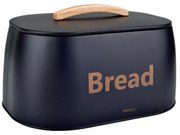 Кутия за хляб Kinghoff KH 1946, 35 см, Метално тяло, Дървена дръжка, Черен