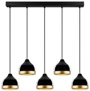 Полилей на кабел YILDO 5xE27/40W/230V черно/златисто