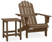 315921 vidaXL Градински стол "Адирондак" с маса, чам масив, кафяви
