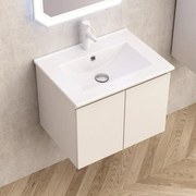 Конзолен PVC шкаф ICP 6045 + МИВКА ICC 6066MW, бял мат, 60x45x46см