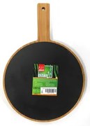 Бамбукова дъска с дръжка и слюда за презентация кръгла 28,8x21,5xh1,9см (S018S)