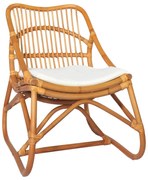 325483 vidaXL Ратанов стол, светлокафяв, лен