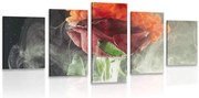 картини от 5 части – Рози с абстрактни елементи
