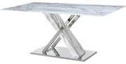 Трапезна маса DKD Home Decor Кристал Сребрист Сив Стомана Бял 180 x 90 x 78 cm