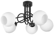 Плафон АЛЕКС, черен/бял, 5xE27