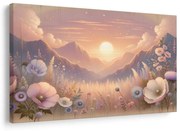 Картина на платно – Романтичен залез с поляна