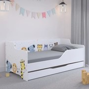 Детско легло с приказни животни 160х80 см