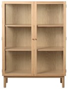 Витрина от дъбова дървесина в естествен цвят 140x100 cm Elba - Unique Furniture