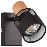 Стенна лампа в черен и естествен цвят ø 7 cm Nandini - Trio