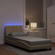 3310424 vidaXL Рамка за легло без матрак Hanko, kремав, 80x200 см, плат