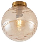 Дизайнерско таванно осветление месинг с кехлибарено стъкло - Pillon